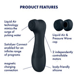 Satisfyer Pro 2 Generation 3 with App Control - Dark Grey - Dark Grey Touch-Free USB-Rechargeable Clitoral Stimulator - Image 3