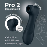 Satisfyer Pro 2 Generation 3 with App Control - Dark Grey - Dark Grey Touch-Free USB-Rechargeable Clitoral Stimulator - Image 1