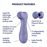 Satisfyer Pro 2 Generation 3 with App Control - Lilac - Lilac Touch-Free USB-Rechargeable Clitoral Stimulator - Image 3