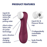 Satisfyer Pro 2 Generation 3 - Wine Red - Wine Red Touch-Free USB-Rechargeable Clitoral Stimulator - Image 3