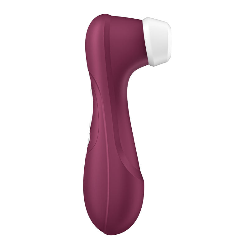 Purple handheld electronic device on a white background