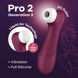 Satisfyer Pro 2 Generation 3 - Wine Red - Wine Red Touch-Free USB-Rechargeable Clitoral Stimulator - Image 1