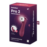 Satisfyer Pro 2 Generation 3 - Wine Red - Wine Red Touch-Free USB-Rechargeable Clitoral Stimulator - Image 7