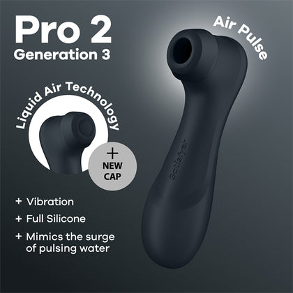 Satisfyer Pro 2 Generation 3 - Dark Grey - Dark Grey Touch-Free USB-C Rechargeable Clitoral Stimulator