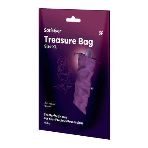 Satisfyer Treasure Bag XLarge - Violet - Violet XL Toy Storage Bag - Image 1