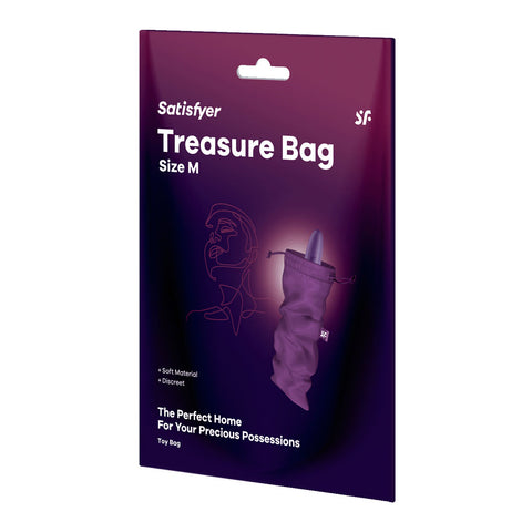 Satisfyer Treasure Bag Medium - Violet - Violet Medium Toy Storage Bag - Image 1