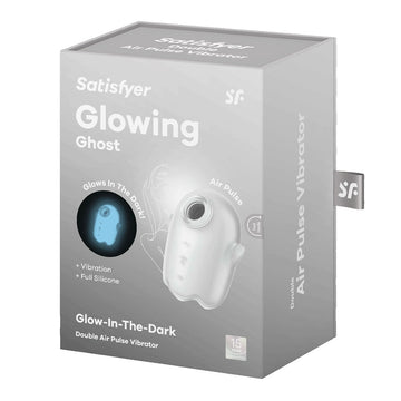 Satisfyer Glowing Ghost - White - Glow in Dark White USB Rechargeable Air Pulse Stimulator