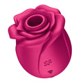 Pink rose-shaped object with a logo on a white background