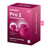Satisfyer Pro 2 Classic Blossom - Red USB Rechargeable Air Pulse Rose Stimulator - Image 8