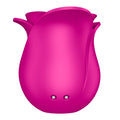 Pink, tulip-shaped object on a white background