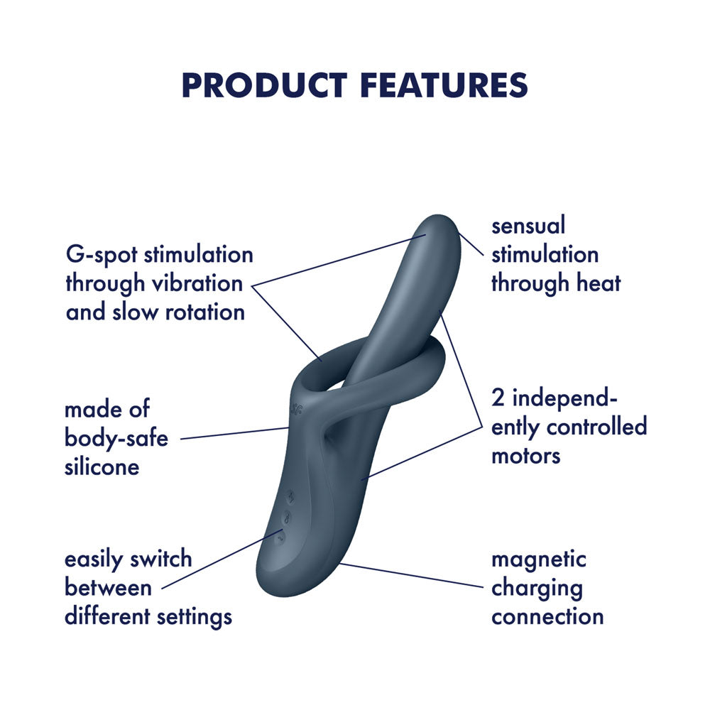 Satisfyer Heat Flex 4 - Grey USB Rechargeable Heating Vibrator