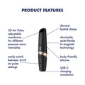 Satisfyer Perfect Kiss - Black USB Rechargeable Air Pulse Stimulator