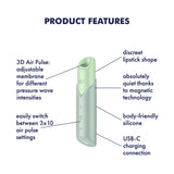 Satisfyer Naughty Kiss - Mint Green USB Rechargeable Air Pulse Stimulator - Image 3