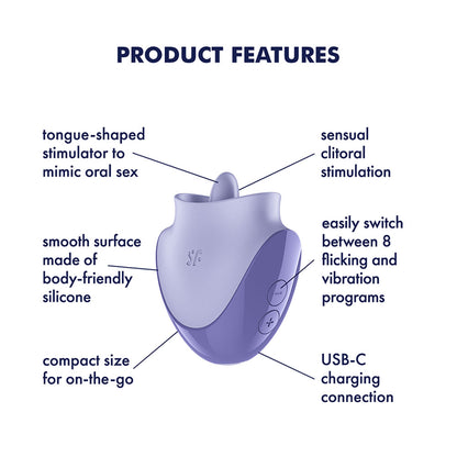 Satisfyer Tongue Dancer - Purple USB Rechargeable Flicking Stimulator