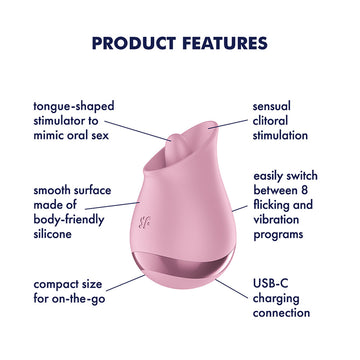 Satisfyer Tongue Player - Pink USB Rechargeable Flicking Stimulator