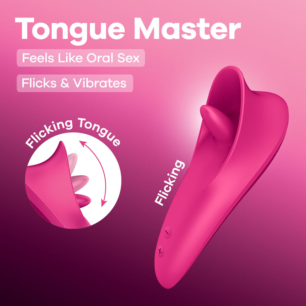 Satisfyer Tongue Master - Pink 14.4 cm USB Rechargeable Flicking Clitoral Stimulator