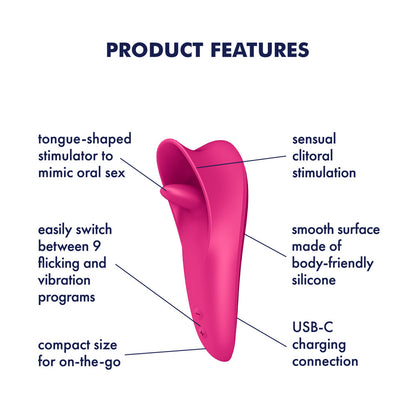 Satisfyer Tongue Master - Pink 14.4 cm Flicking Clitoral Stimulator