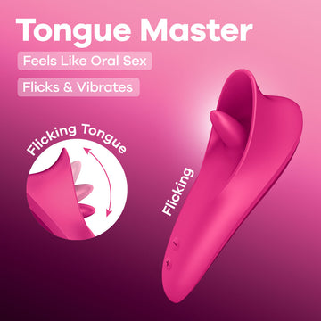 Satisfyer Tongue Master - Pink 14.4 cm USB Rechargeable Flicking Clitoral Stimulator