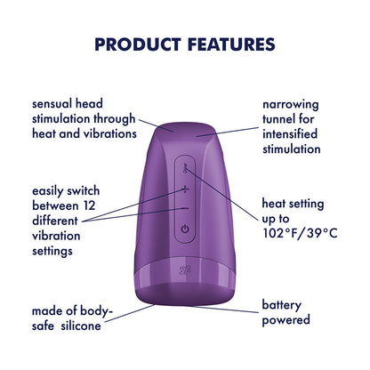 Satisfyer Men Heat Vibration - Purple Heating and Vibrating