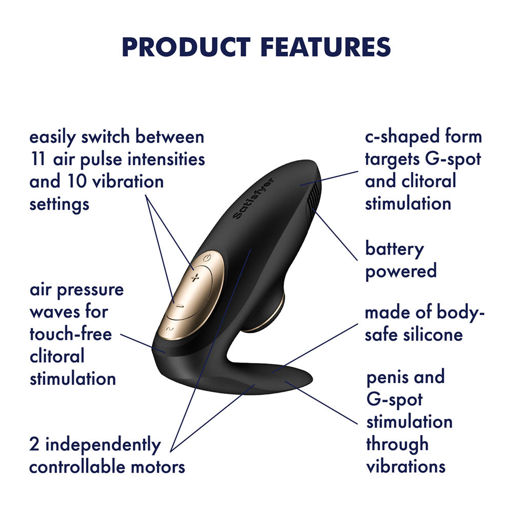 Satisfyer Pro 4 Couples - Black U-Shaped Couples Vibe