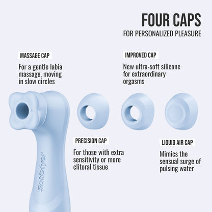 Satisfyer Pro 2 Generation 4 - Serene Blue - Blue Touch-Free USB-C Rechargeable Clitoral Stimulator with App Control