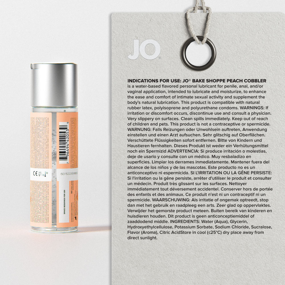JO Bake Shoppe - Peach Cobbler Flavoured Water Based Lubricant - 60