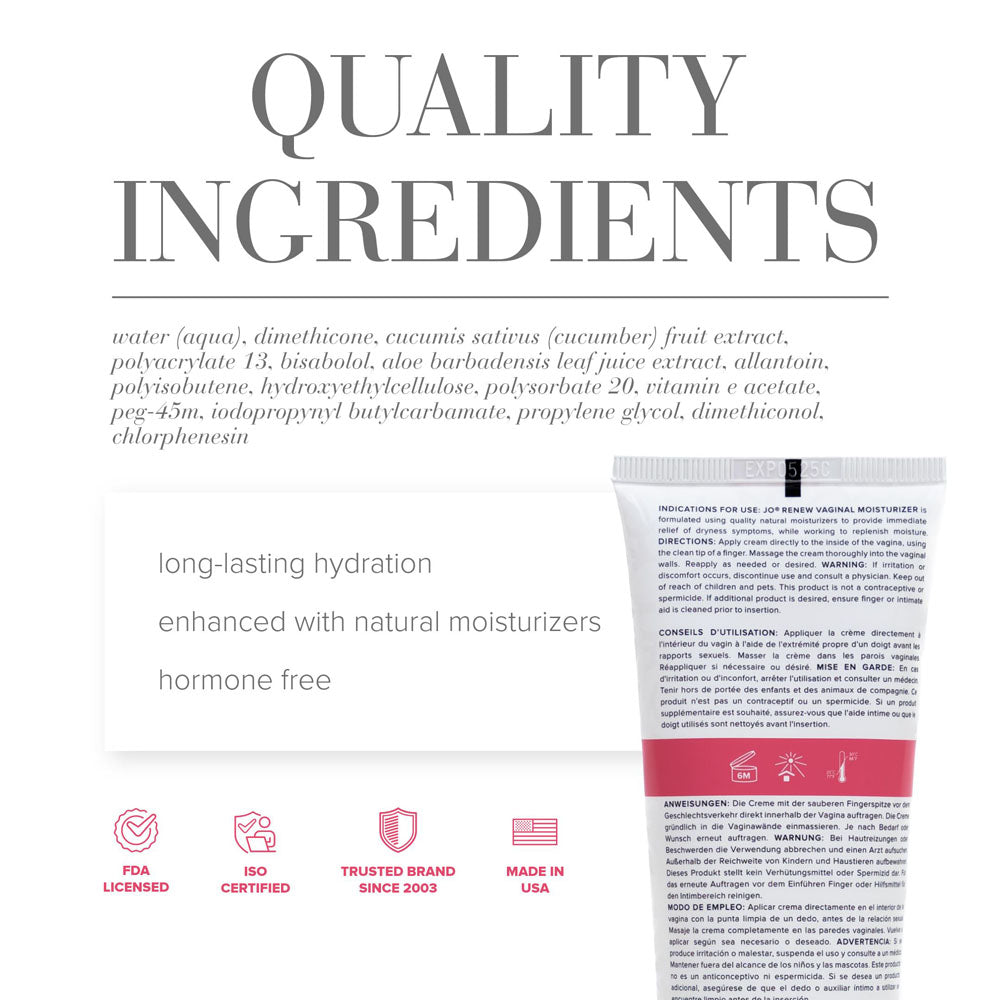 JO Vaginal Moisturiser - 120 ml - Vaginal Dryness Moisturiser - Tube