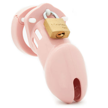 CB-6000 Chastity Cock Cage Kit - Pink - Pink 3.25 Inch Cock Cage Kit