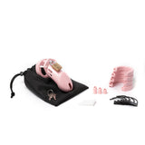 CB-6000 Chastity Cock Cage Kit - Pink - Pink 3.25 Inch Cock Cage Kit - Image 6