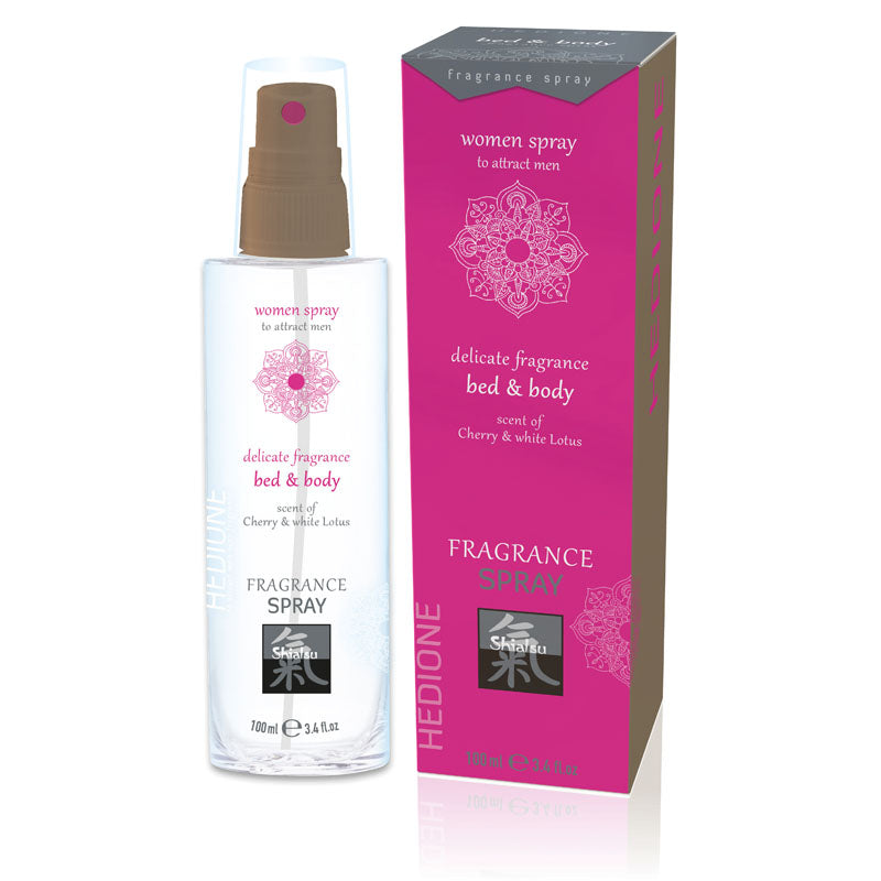 SHIATSU Bed & Body Spray - Cherry & White Lotus Scented - 100 ml - Image 1