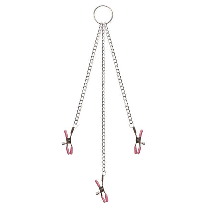 Adam & Eve Chain Me Up Kink Clamps - Metal Nipple and Clitoral Chain