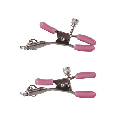 Adam & Eve Chain Me Up Kink Clamps - Metal Nipple and Clitoral Chain