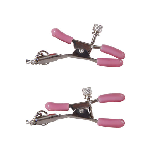 Adam & Eve Chain Me Up Kink Clamps - Metal Nipple and Clitoral Chain