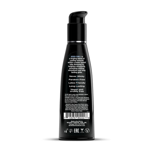 Wicked Aqua Chill - Cooling Water Based Lubricant - 120 ml (4 oz) Bottle