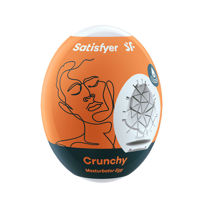 Satisfyer Masturbator Egg - Crunchy - White Stroker Sleeve - Image 1