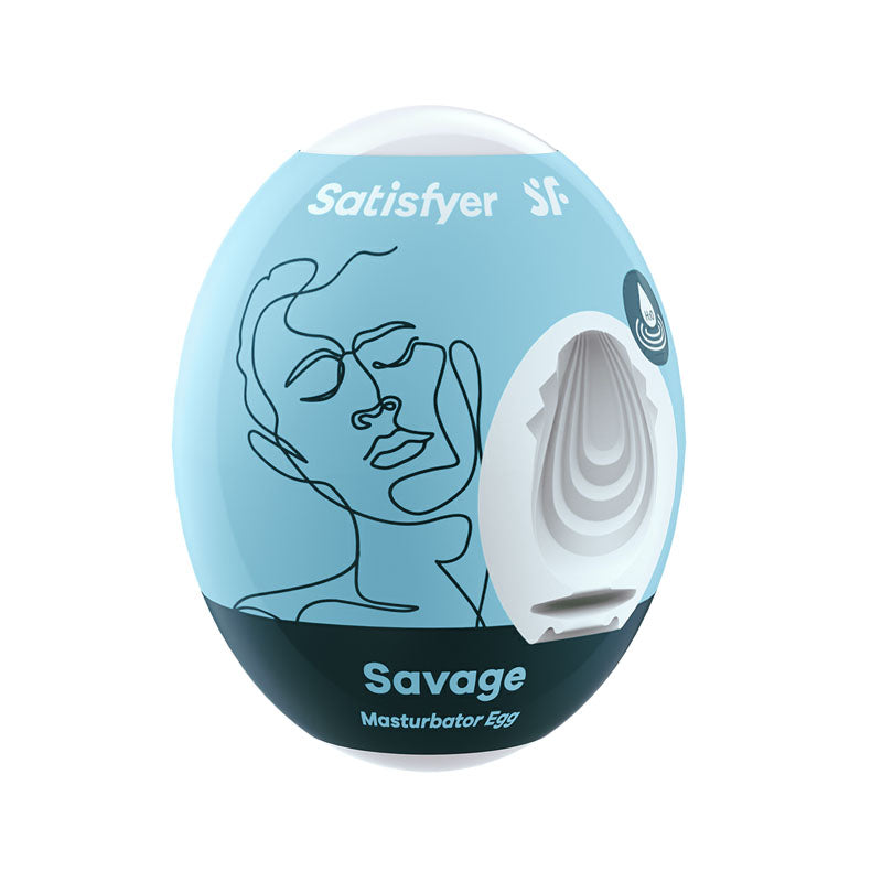 Satisfyer Masturbator Egg - Savage - White Stroker Sleeve - Image 1