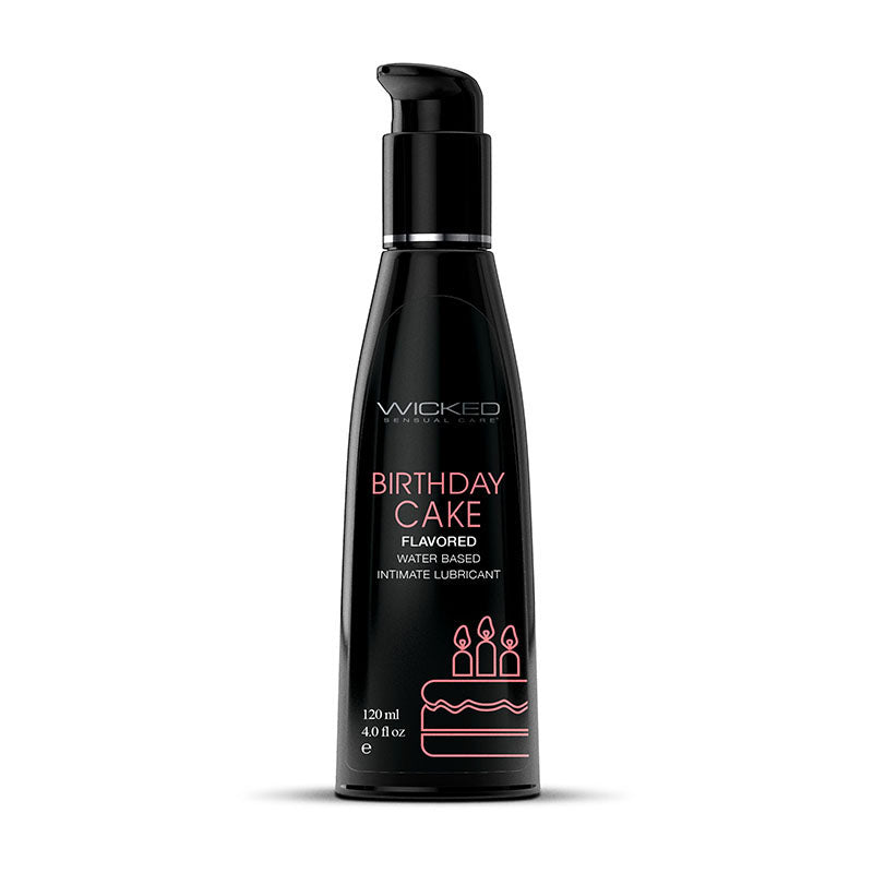 Wicked Aqua Birthday Cake - Birthday Cake Flavoured Water Based Lubricant - 120 ml (4 oz) Bottle