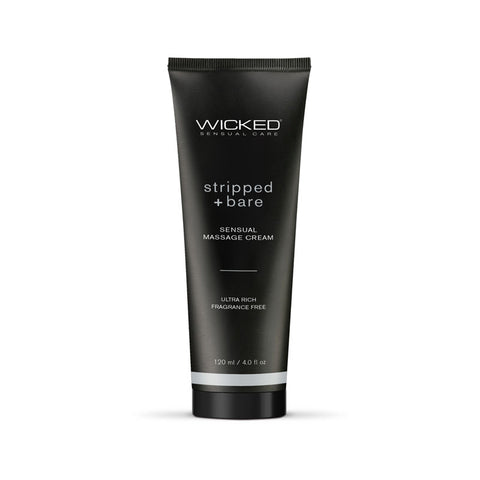 Wicked STRIPPED + BARE Sensual Massage Cream - Unscented Massage Cream - 120 ml Tube - Image 1