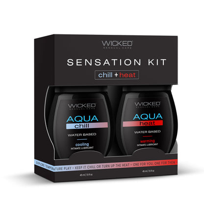 Wicked Sensation Kit - Warming & Cooling Water Based Lubricants - 2 Pack of 45 ml Bottles