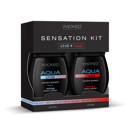 Wicked Sensation Kit - Warming & Cooling Water Based Lubricants - 2 Pack of 45 ml Bottles