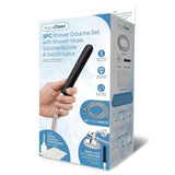AquaClean 3 Piece Shower Douche Set with Shower Hose, Silicone Nozzle & Switch Valve - Shower Douche System with Free Travel Douche Included - Image 1