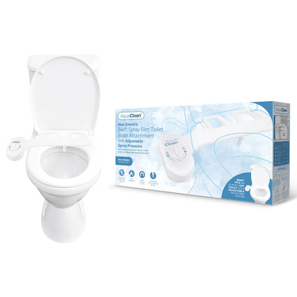 AquaClean Swift Spray Slim Toilet Bidet Attachment - White Non-Electric Bidet Attachment