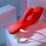 Adam & Eve EVE'S BIG AND CURVY G - Red 19.8 cm USB Rechargeable Rabbit Vibrator - Image 7