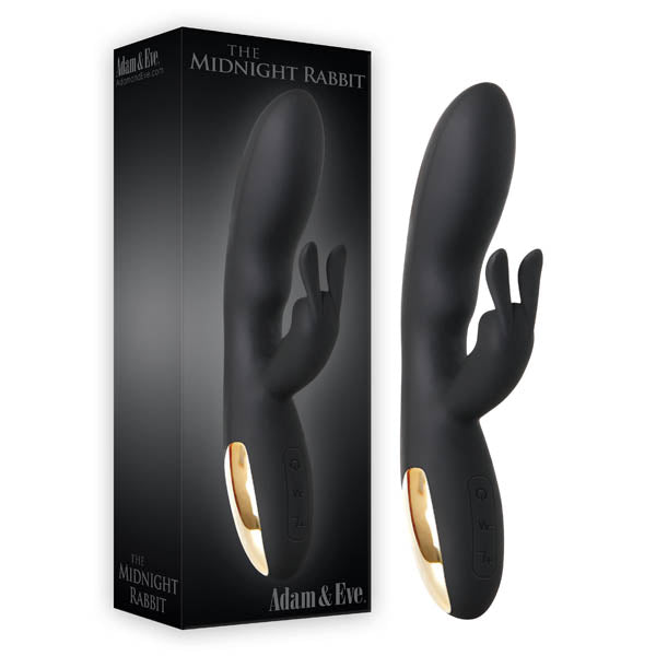 Adam & Eve The Midnight Rabbit - Black 20.3 cm (8'') Rabbit Vibrator - Image 1