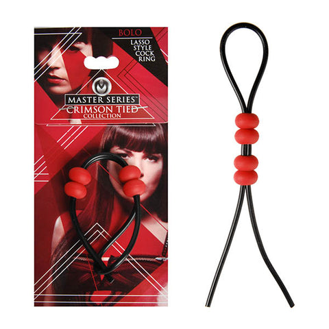 Master Series Crimson Tied Bolo - Lasso Style Adjustable Cock Ring - Image 1