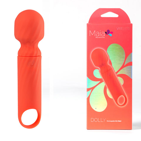 Maia DOLLY - Orange - Orange 12.7 cm USB Rechargeable Massage Wand - Image 1