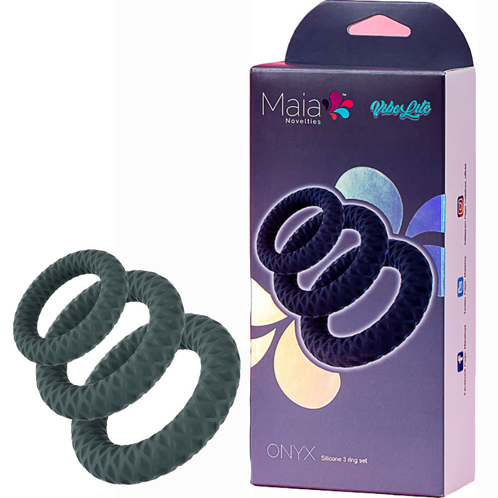 Maia ONYX Cock Ring Set of 3 Sizes