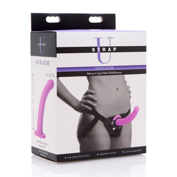 Strap-U Navigator - Purple 16.5 cm Silicone G-Spot Strap-On