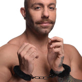 Master Series Cuffed in Fur - Black Fluffy Handcuffs - Image 3