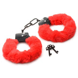 Master Series Cuffed in Fur - Red Fluffy Handcuffs - Image 4